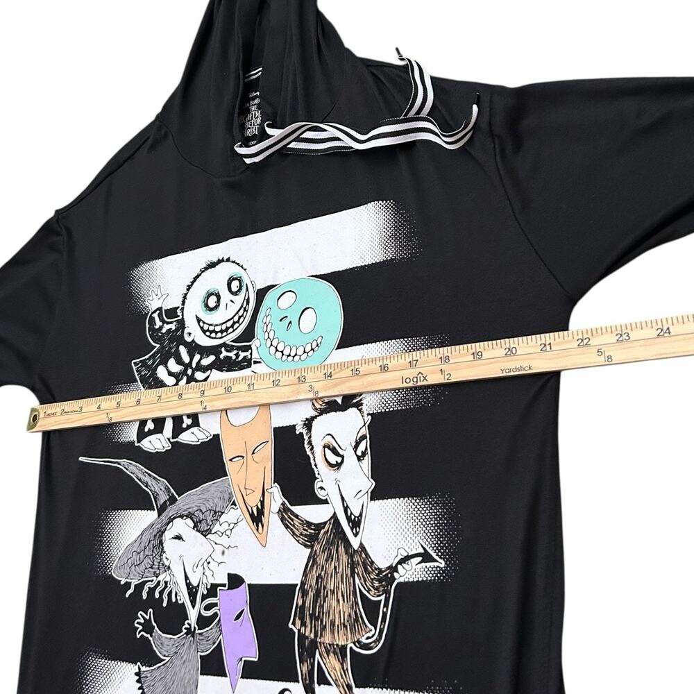 Disney Tim Burton Nightmare Before Christmas Hooded Sleep Shirt Hoodie Dress M - Picture 7 of 12